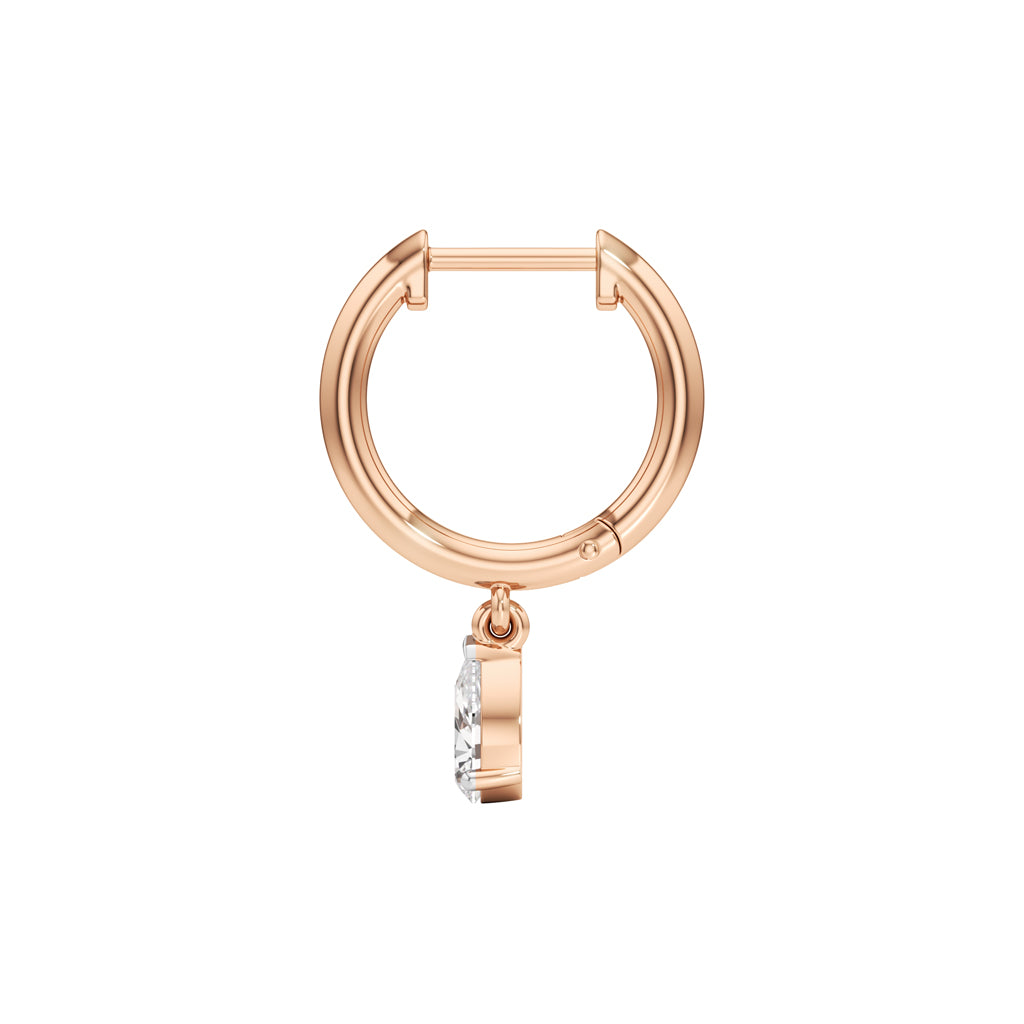 100Ct Pear ShapeHoops Earrings