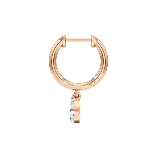 100Ct Pear ShapeHoops Earrings