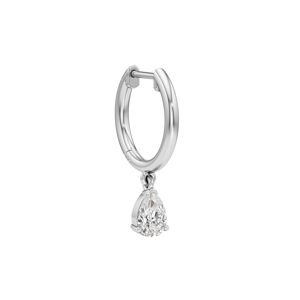 100Ct Pear ShapeHoops Earrings