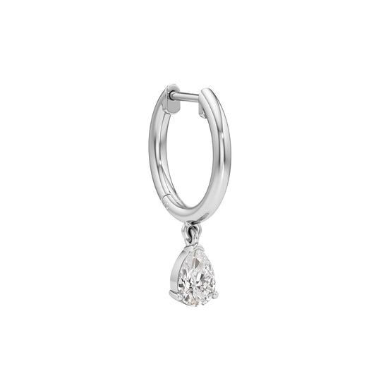 100Ct Pear ShapeHoops Earrings