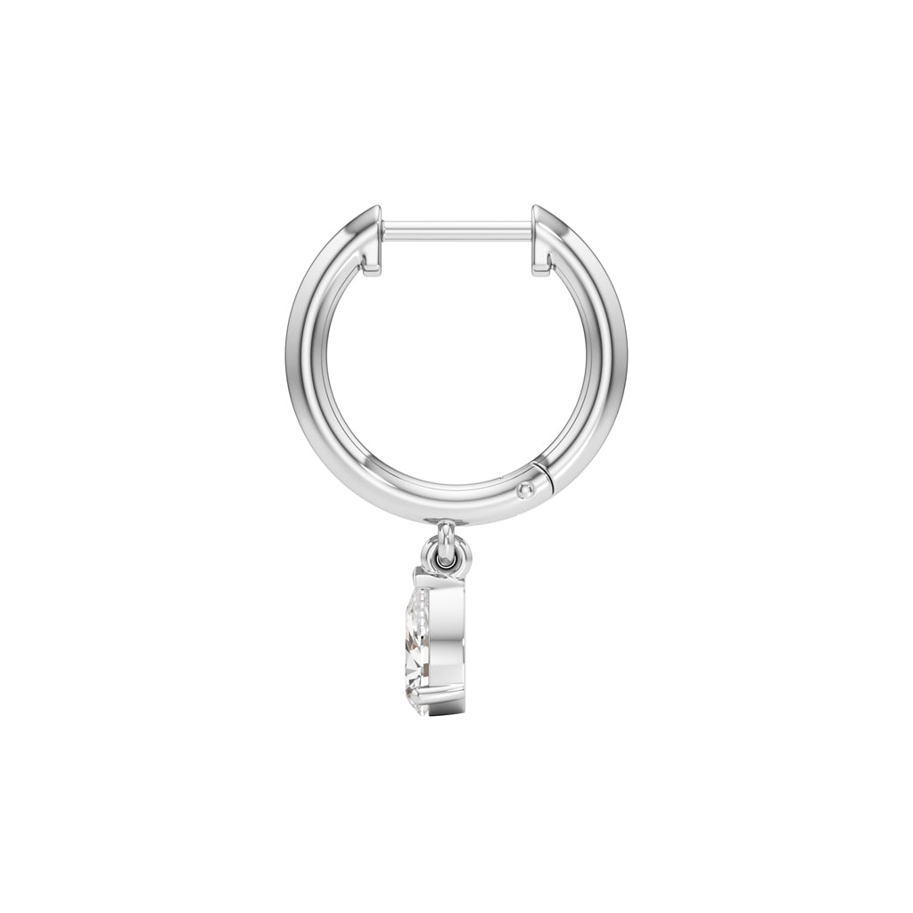100Ct Pear ShapeHoops Earrings