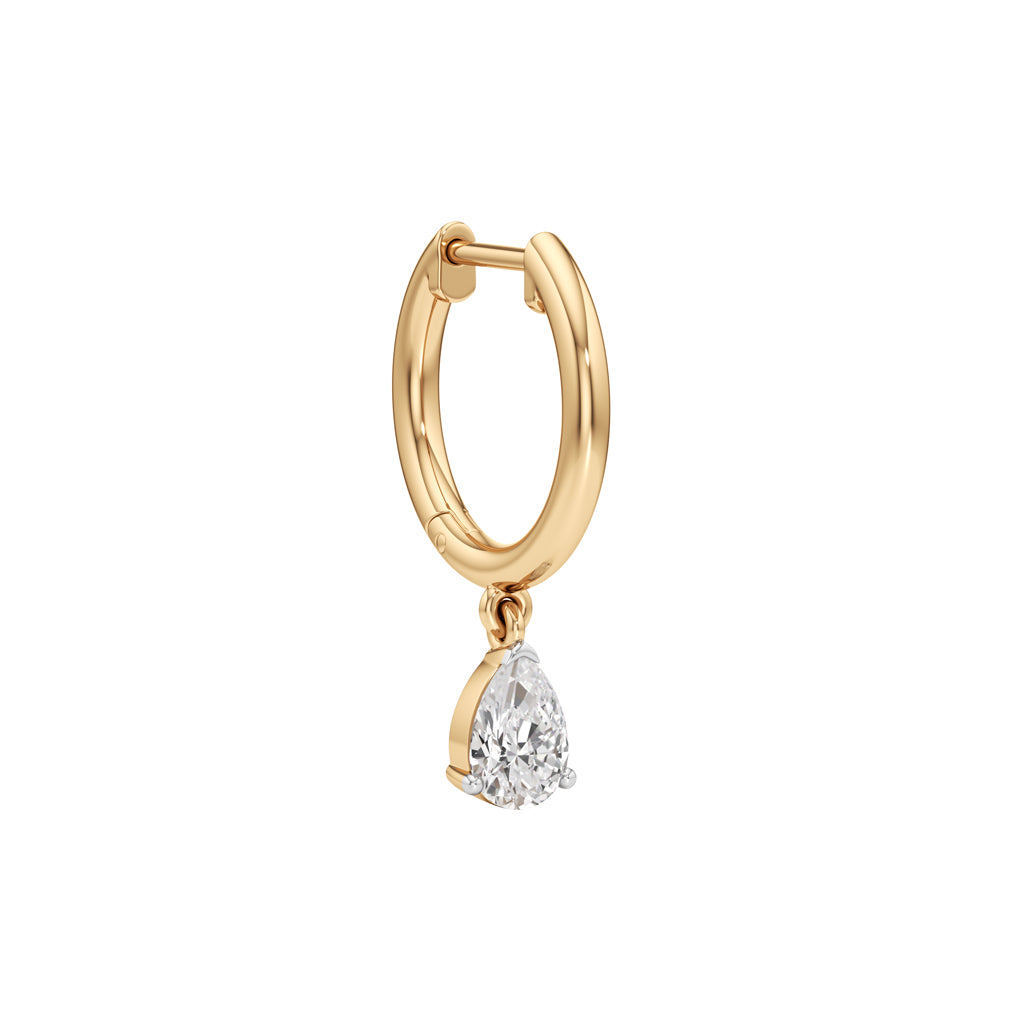 100Ct Pear ShapeHoops Earrings