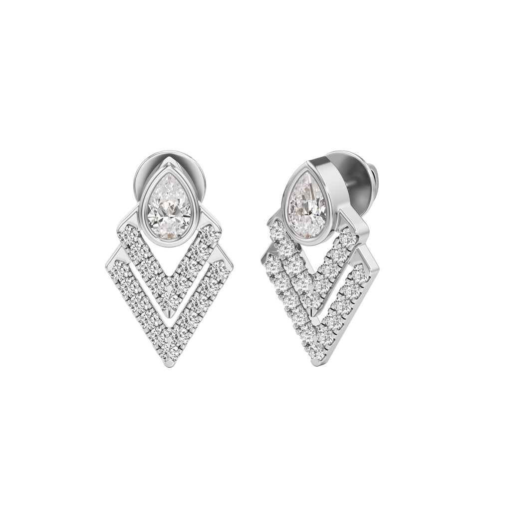 1Ct Pear ShapeFancy Studs Earrings