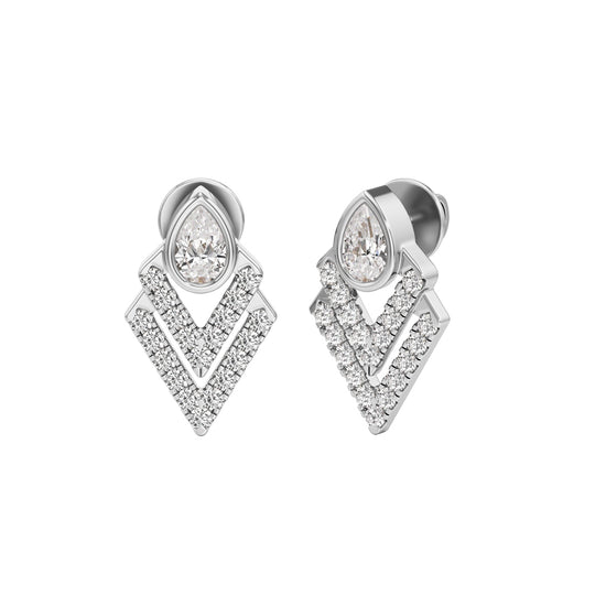 1Ct Pear ShapeFancy Studs Earrings