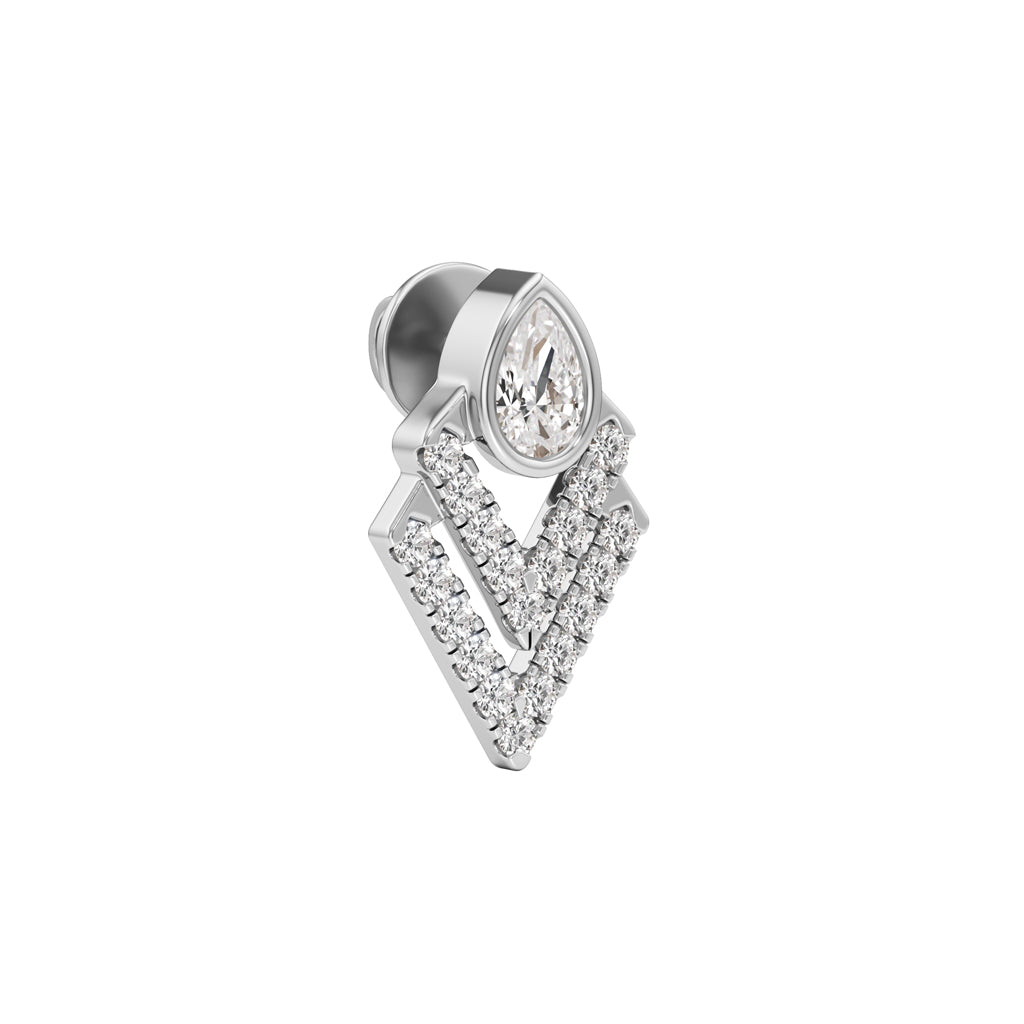 1Ct Pear ShapeFancy Studs Earrings