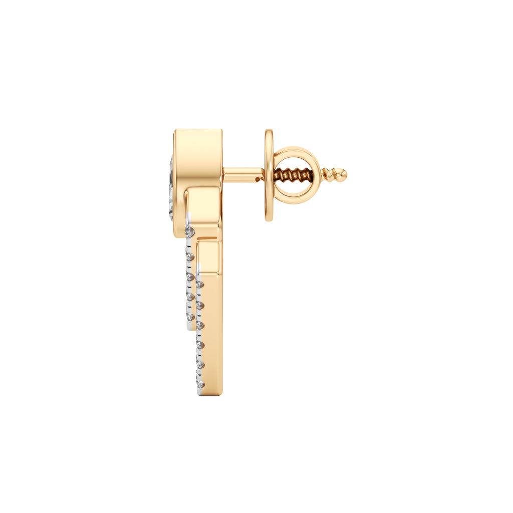 1Ct Pear ShapeFancy Studs Earrings