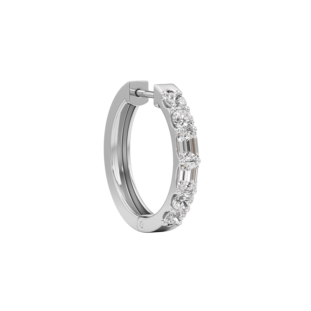 175Ct Emerald Shape Hoops Earrings