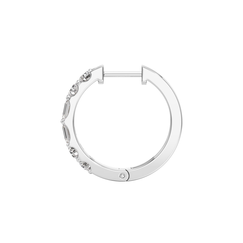 175Ct Emerald Shape Hoops Earrings