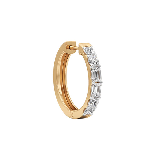 175Ct Emerald Shape Hoops Earrings