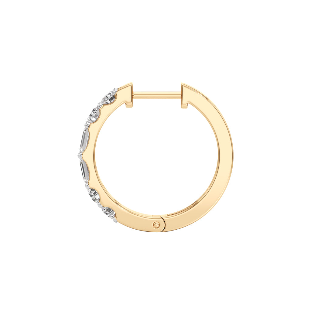 175Ct Emerald Shape Hoops Earrings