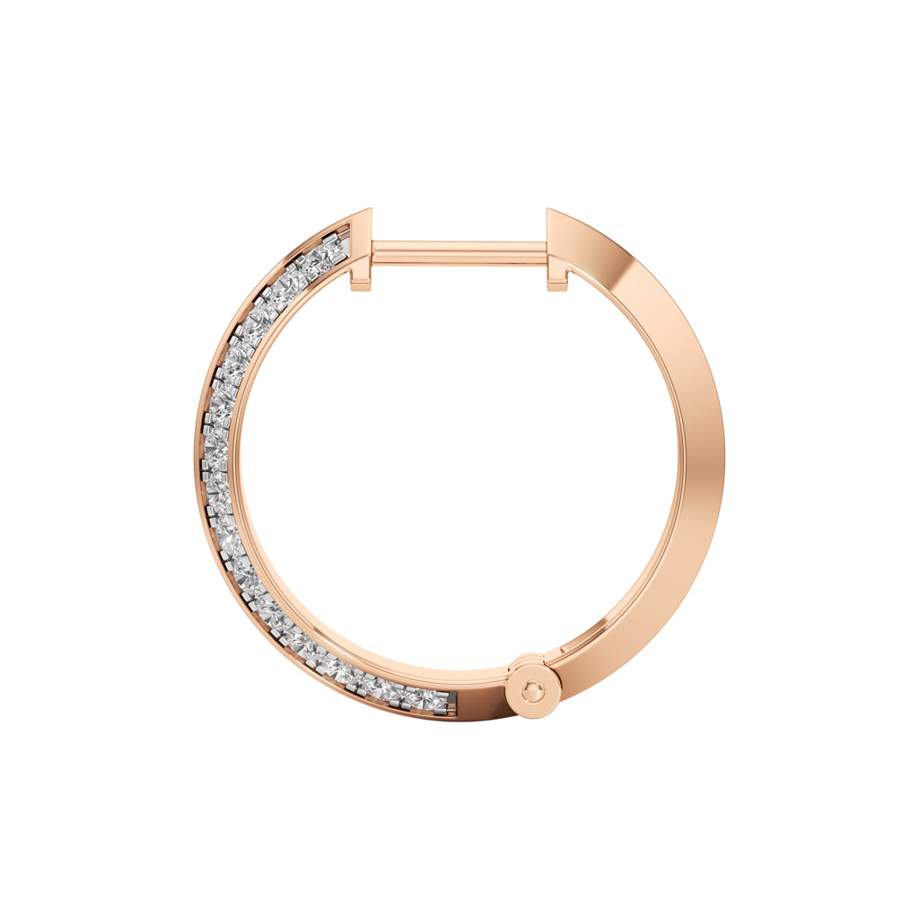 075Ct Round ShapeHoops Earrings