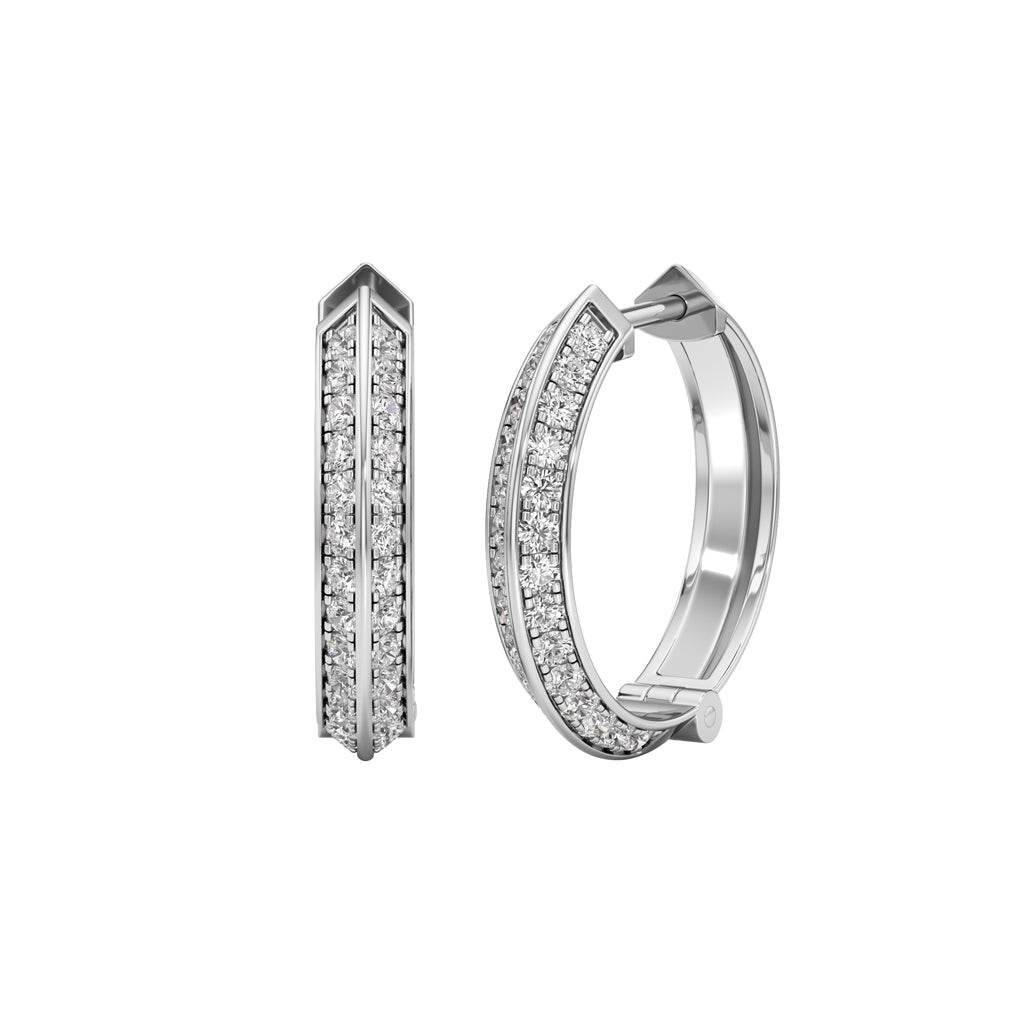 075Ct Round ShapeHoops Earrings