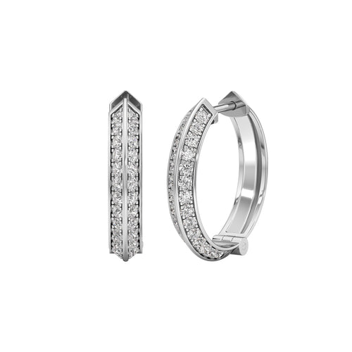 075Ct Round ShapeHoops Earrings