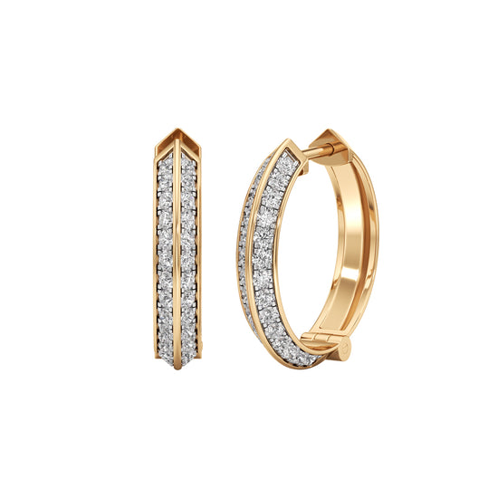 075Ct Round ShapeHoops Earrings