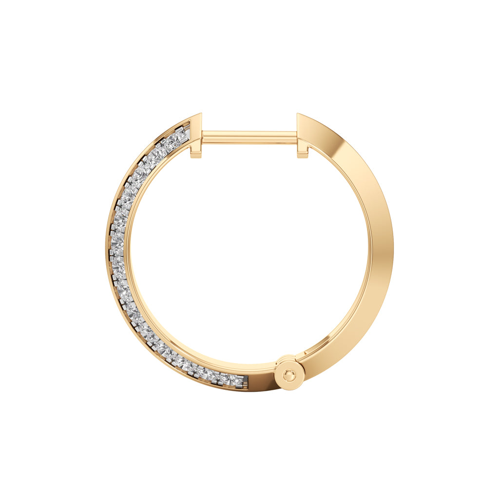 075Ct Round ShapeHoops Earrings