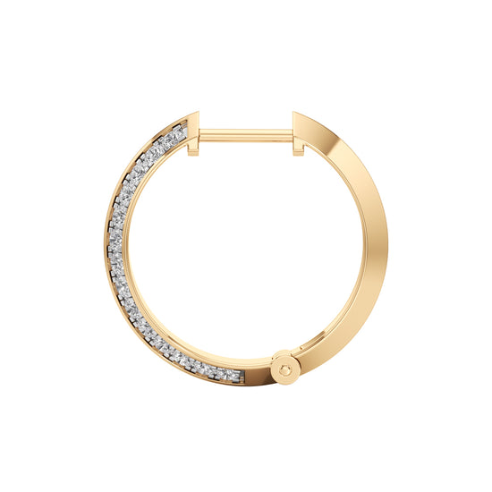 075Ct Round ShapeHoops Earrings
