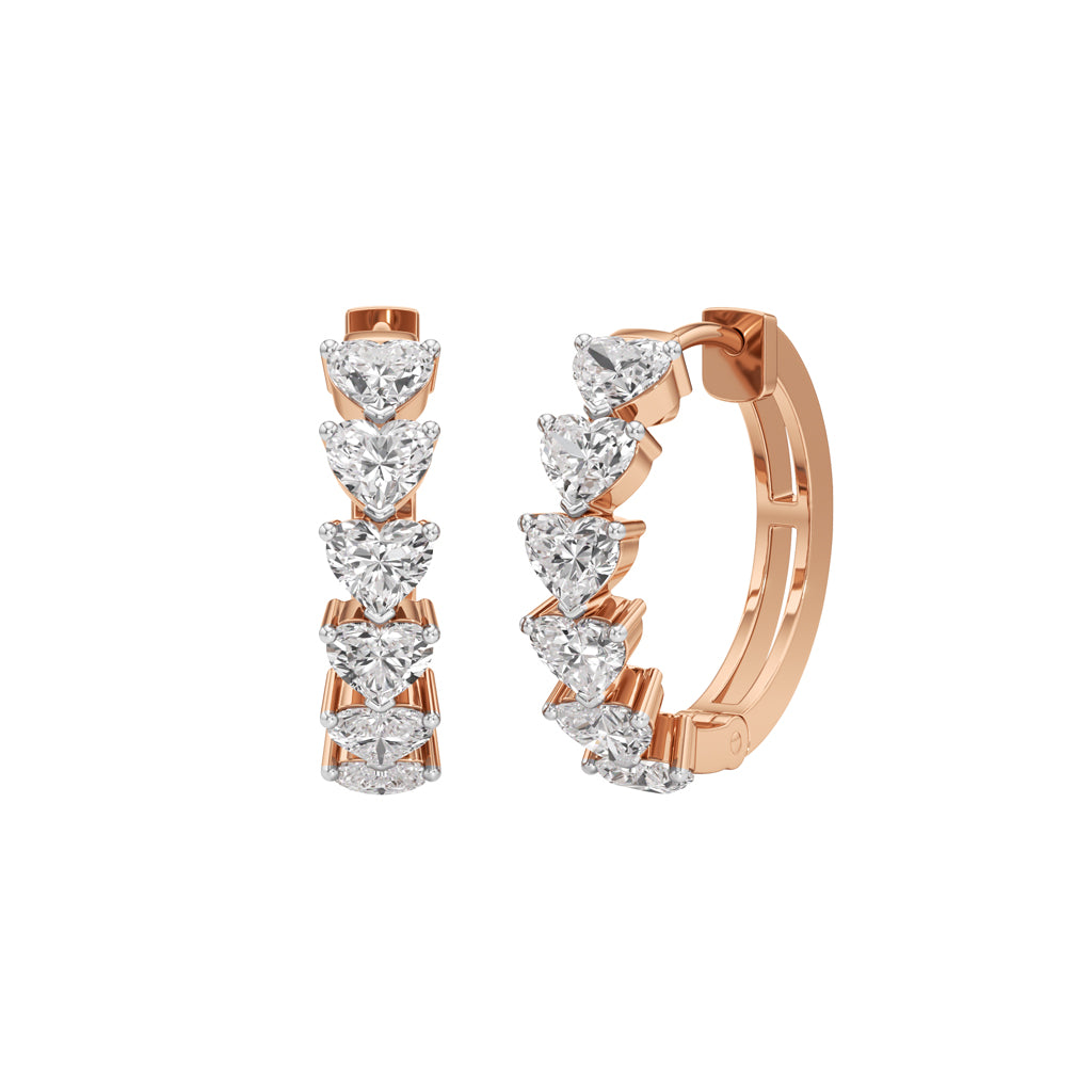 300Ct Heart ShapeHoops Earrings
