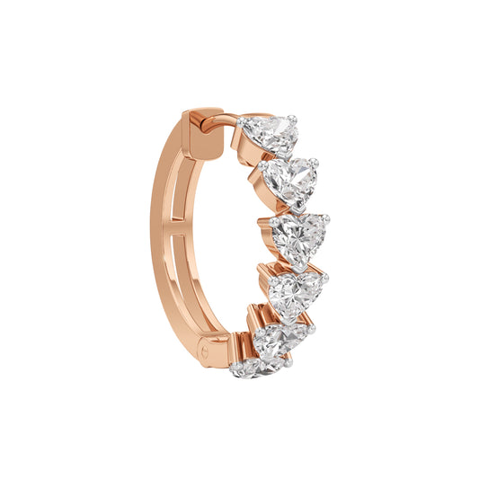 300Ct Heart ShapeHoops Earrings
