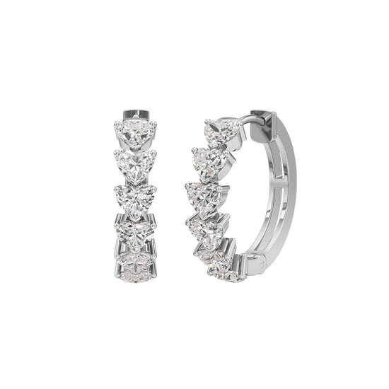 300Ct Heart ShapeHoops Earrings