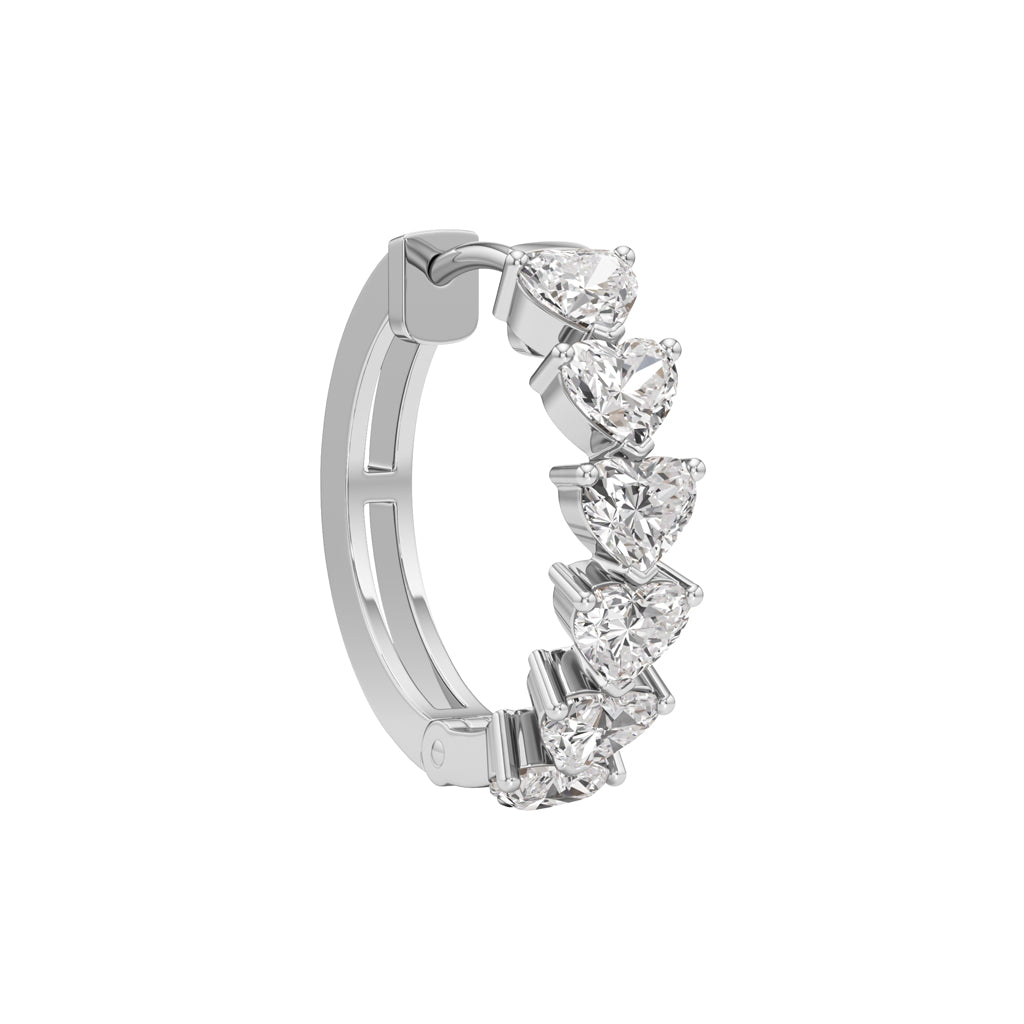 300Ct Heart ShapeHoops Earrings