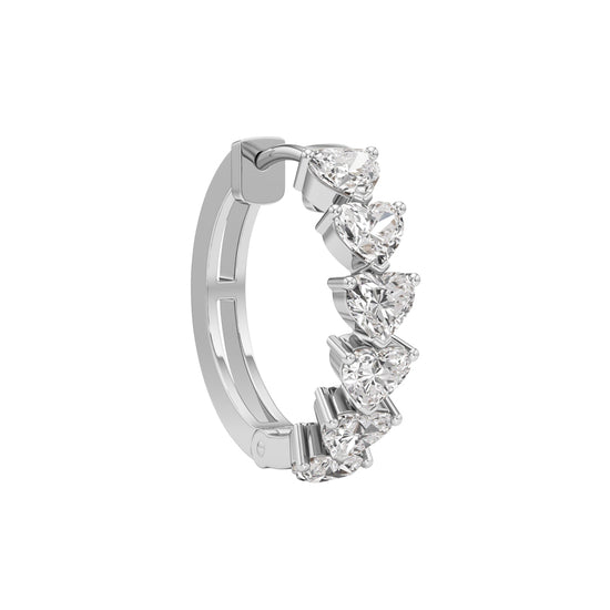 300Ct Heart ShapeHoops Earrings