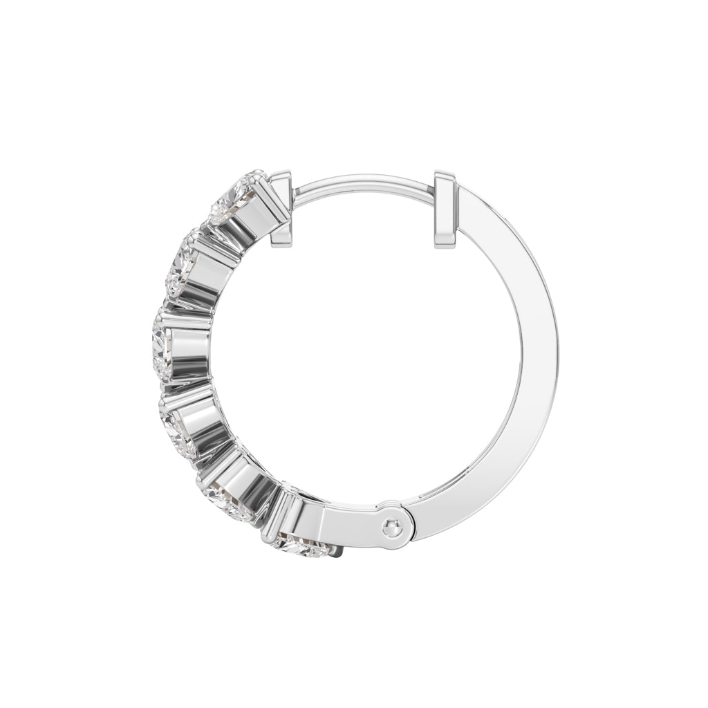 300Ct Heart ShapeHoops Earrings