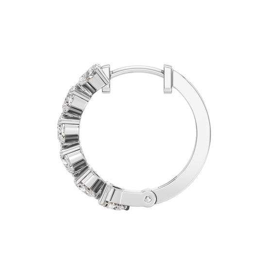 300Ct Heart ShapeHoops Earrings