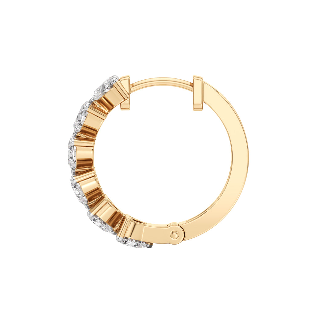300Ct Heart ShapeHoops Earrings