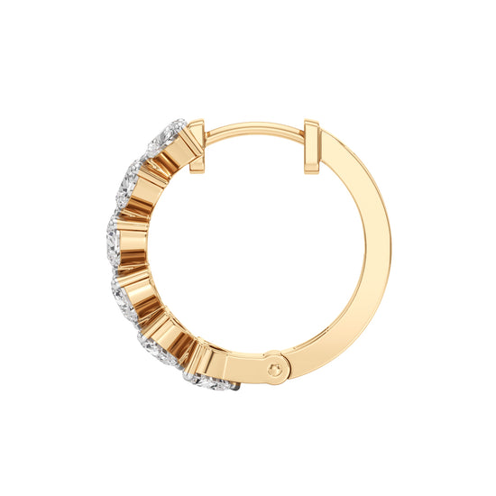 300Ct Heart ShapeHoops Earrings