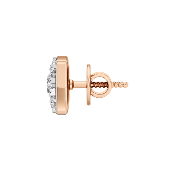 100Ct Round Shape Fancy Studs Earrings