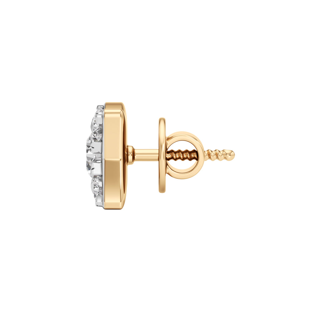 100Ct Round Shape Fancy Studs Earrings