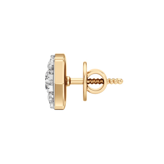 100Ct Round Shape Fancy Studs Earrings