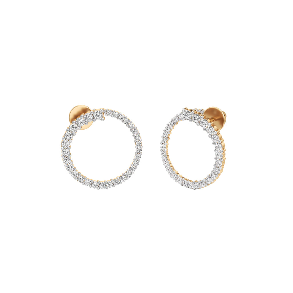 100Ct Round Shape Hoops Earrings