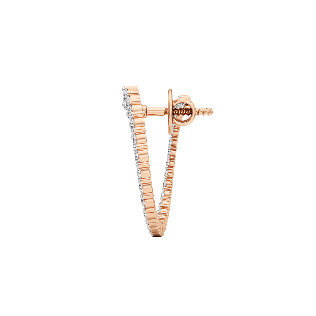 100Ct Round Shape Hoops Earrings