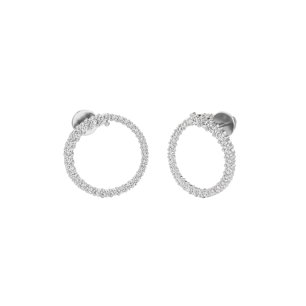100Ct Round Shape Hoops Earrings
