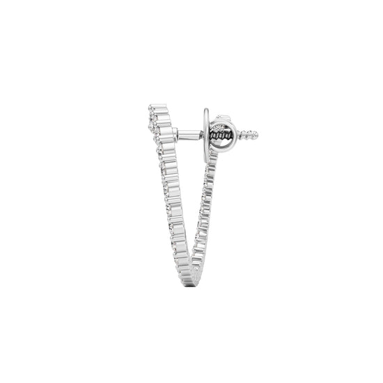 100Ct Round Shape Hoops Earrings