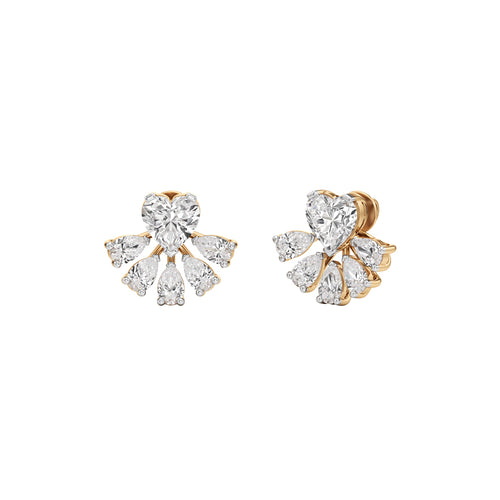 650Ct Heart Shape Fancy Studs Earrings