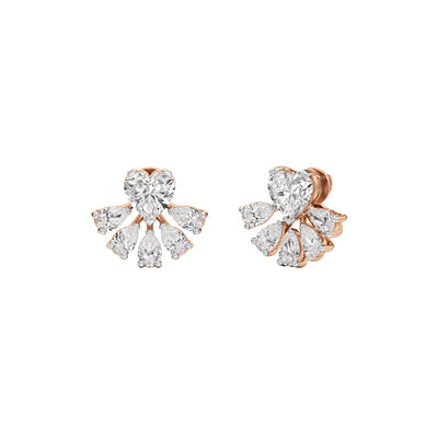 650Ct Heart Shape Fancy Studs Earrings