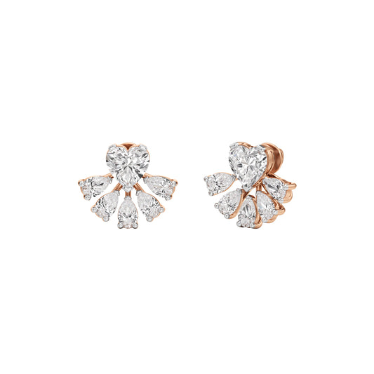 650Ct Heart Shape Fancy Studs Earrings