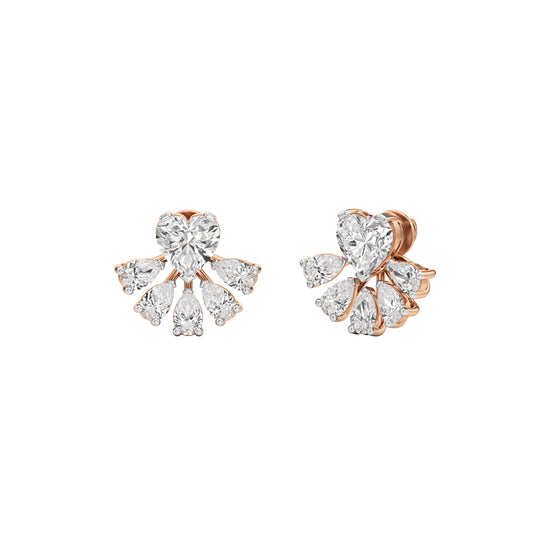 650Ct Heart Shape Fancy Studs Earrings