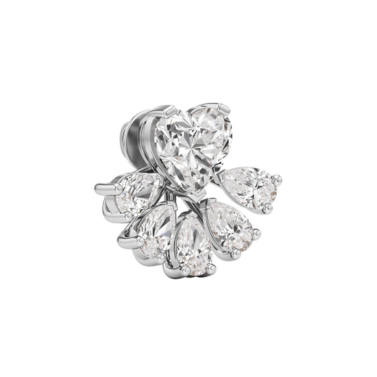 650Ct Heart Shape Fancy Studs Earrings