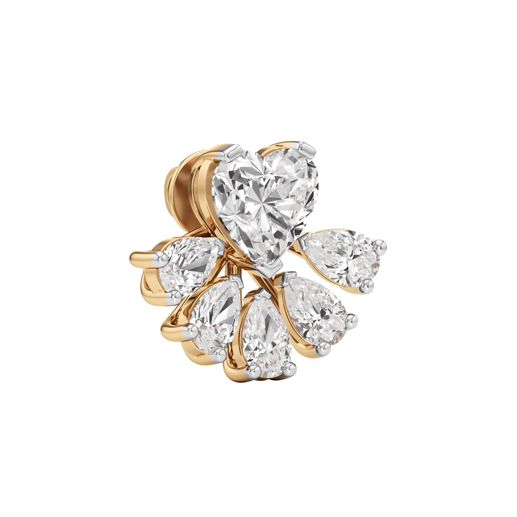 650Ct Heart Shape Fancy Studs Earrings