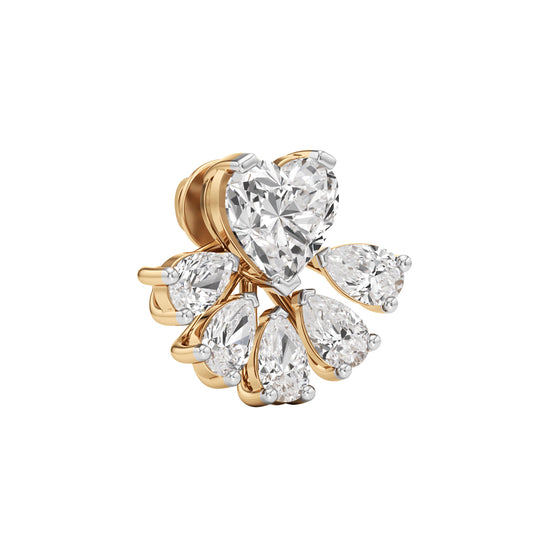 650Ct Heart Shape Fancy Studs Earrings