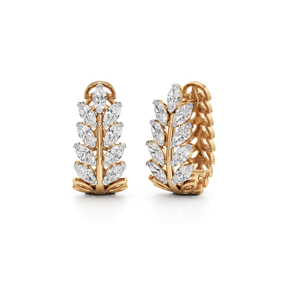175Ct Marquise Shape Hoops Earrings