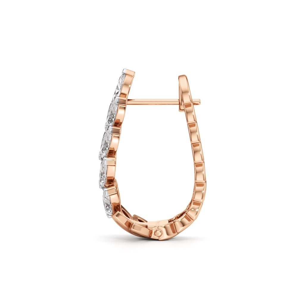 175Ct Marquise Shape Hoops Earrings