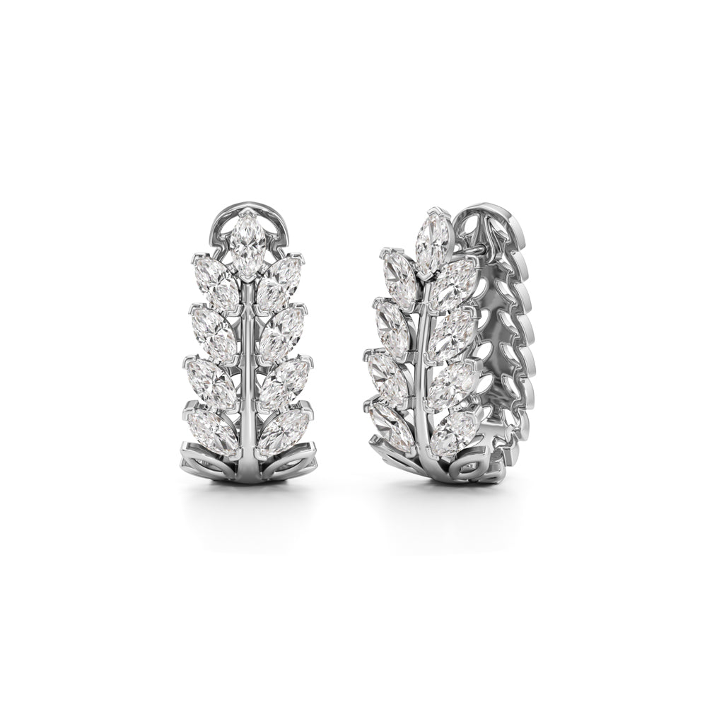 175Ct Marquise Shape Hoops Earrings