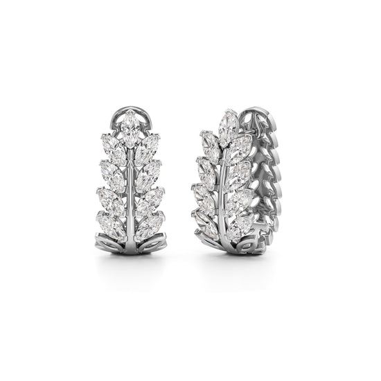 175Ct Marquise Shape Hoops Earrings