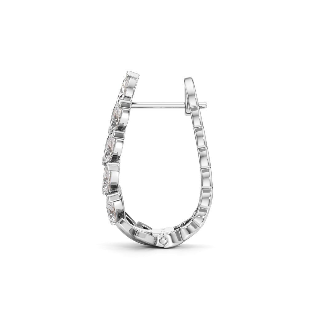 175Ct Marquise Shape Hoops Earrings