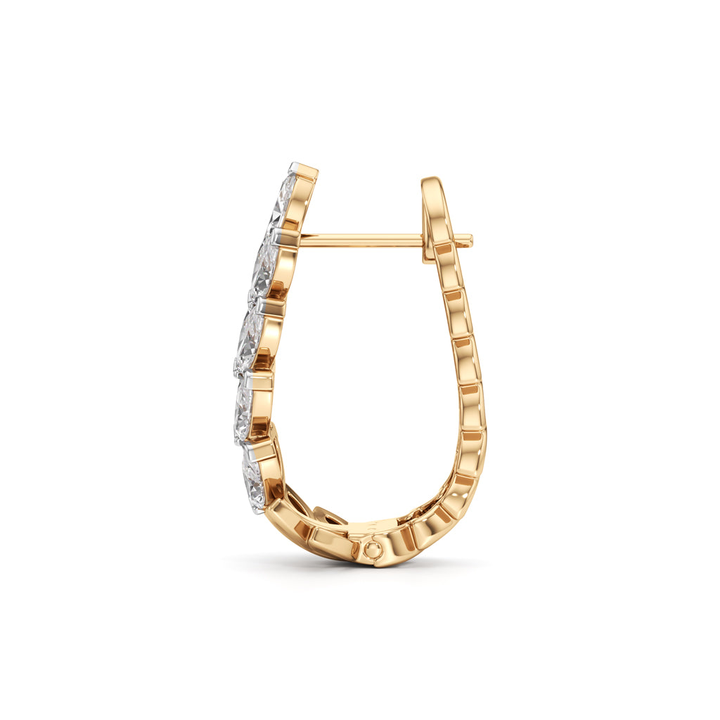 175Ct Marquise Shape Hoops Earrings
