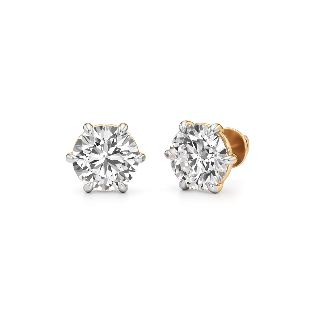 700Ct Round Shape Solitaire Studs Earrings